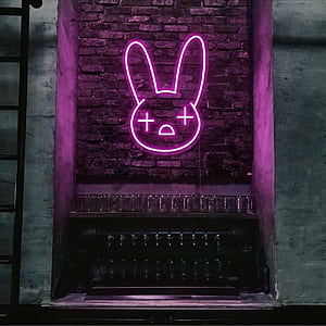 Bad Bunny Neon Sign. Bad Bunny Logo LED, Evil Bunny, HD phone wallpaper