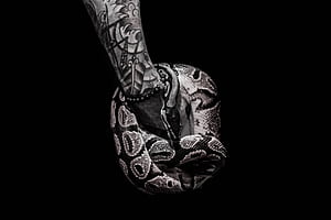 Black Background Snake, Black Python, HD wallpaper