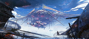 Quad - Floating Sci‑Fi Citadel Structure, Sci Fi, Structure, HD wallpaper