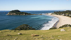 Mount Maunganui Beach And Moturiki Island. Nikkor 28mm F 2, HD wallpaper