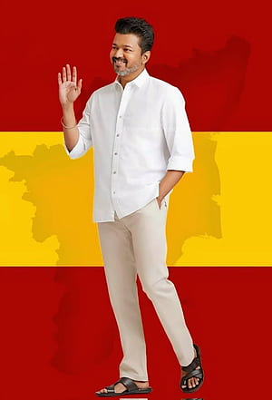 Thalapathy vijay with tvk flag, HD phone wallpaper