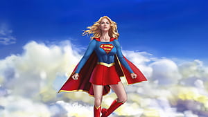 Supergirl Intergalactic Charm, supergirl, superheroes, artwork, art, digital-art, deviantart, HD wallpaper