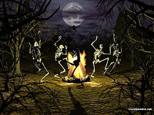 3D 'Bone Dance', Dancing Skeleton, HD wallpaper