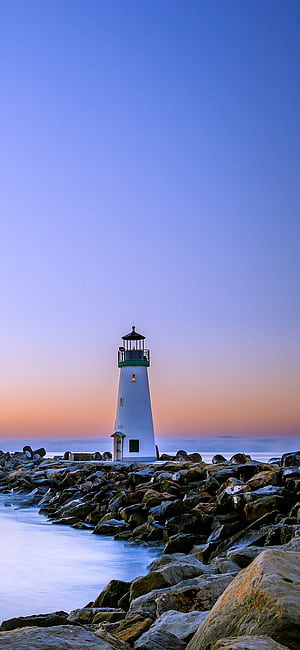 Light house screen, android, beach, iphone, light house, lighthouse, rock, scenes, phone, Lighthouses, HD phone wallpaper