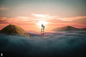 Relaxing On The Top, artist, artwork, digital-art, behance, HD wallpaper