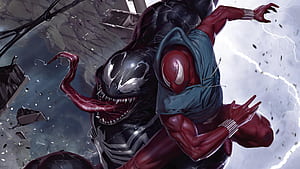 Spider Man Vs Venom Comic Art Marvel , Superheroes , And Background, HD wallpaper