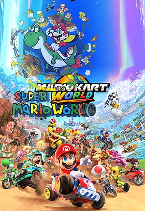 Super Mario World + Joy Con 2 Colors = Mario Kart World Logo, HD phone wallpaper