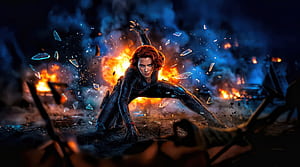 Black Widow Silent Vengeance, black-widow, superheroes, artwork, art, digital-art, ai, HD wallpaper