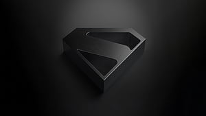 Superman , Dark aesthetic, Logo, Black 6K, HD wallpaper