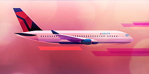 flight, style, minimalism, Board, art, the plane, liner, aircraft for mobile and , section арт, resolution, Delta Air Lines, HD wallpaper