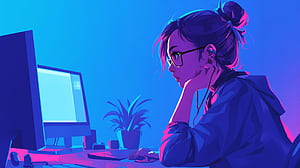 Focused Programmer: Ultra, Anime Coder, HD wallpaper