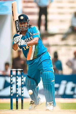Rahul on X: Long hair + RBK Bat +, Vintage Dhoni, HD phone wallpaper