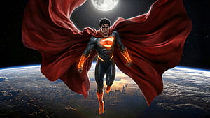 Superman Blue And Red Reign, superman, superheroes, artwork, art, digital-art, ai, HD wallpaper