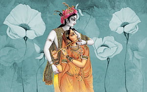 Buy Now Peaceful Wall Art. Radha Krishna Canvas Print for Living Room, Radha Krishna Aesthetic, HD wallpaper