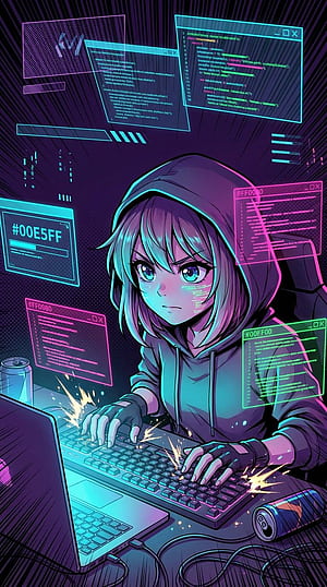 Coding Anime Hero , Manga, Programmer, Anime Coder, HD phone wallpaper