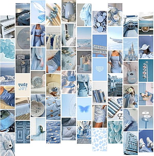 Kitty Cat Blue Pastel Aesthetic Wall Collage Kit Unique Poster Set + Tapex6in Each. Posters: Dorm, Bedroom Decor. Hostel Essential. Aesthetic Room Decor (30) : Amazon.ae: Home, HD phone wallpaper