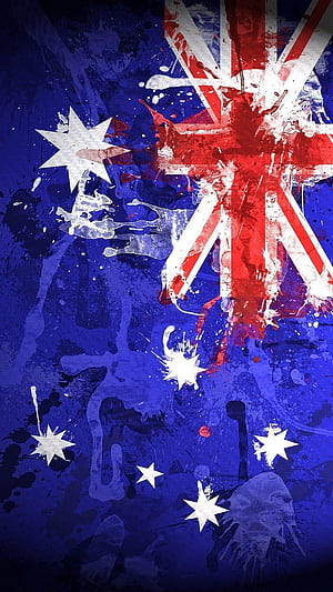 Australian Flag, australia, blue red white, britain, british, new zealand, stars, phone, Australian Art, HD phone wallpaper