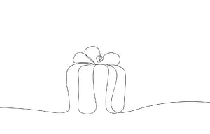 Continuous line gift box. Christmas and New Year concept. Vector illustration minimalist style single line. Hand writing doodles on a white background, HD wallpaper