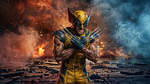 Wolverine Showdown, wolverine, superheroes, artwork, art, digital-art, HD wallpaper