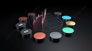 Interactive 3D Crypto Chart Icon, HD wallpaper