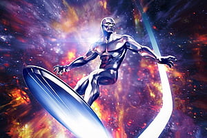 Silver Surfer Poster Wall Art Home Decor Prints 16x 20x, Silver Surfer In Space, HD wallpaper