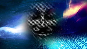 Abstract Matrix Hacker Mask, Hackerman, HD wallpaper