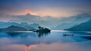 Tuyen Quang Vietnam, sea, ocean, tree, mountains, mountain, sky, clouds, lake, nature, HD wallpaper