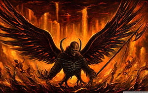 Devil Wings Hell Fire, Devil With Wings, HD wallpaper
