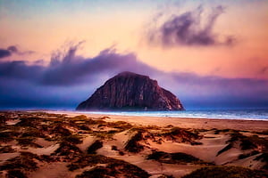 Royalty : Rock Formation In The Ocean Graphic, Morro Bay, HD wallpaper