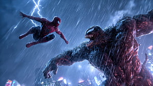 Spider Man Vs Venom Ultimate Clash, spiderman, venom, superheroes, artwork, art, digital-art, ai, HD wallpaper