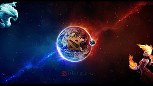Dota 2 Background Red And Blue Logo, Dota 2 Map, HD wallpaper