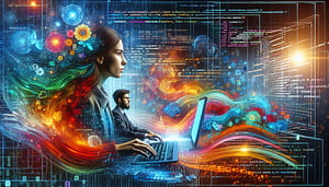 Creative Programmer Digital Artwork, programmer, technology, Digital Art, data visualization, creativity, HD wallpaper