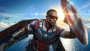 Captain America Heroic Stand, captain-america-brave-new-world, superheroes, artwork, captain-america, artist, anthony-mackie, art, digital-art, HD wallpaper