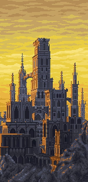 that castle from dark souls 2, Fantasy Pixel Art, HD phone wallpaper