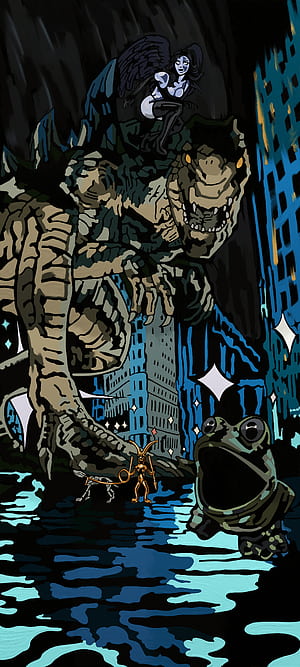 I made this painting to use as my !, Godzilla Comic, HD phone wallpaper