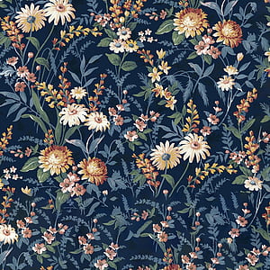 NextWall Vintage Floral Peel and Stick Navy Blue, Floral Patterns, HD phone wallpaper