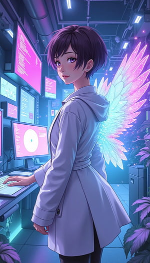Digital Angel Coder , Programmer, Coder, Anime Coder, HD phone wallpaper