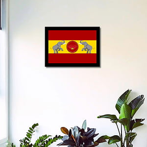 Vijay TVK Party Flag Glassy Finish Frame, HD phone wallpaper