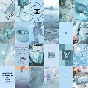 Soft Blue Aesthetic Collage Kit. Y Room Decor (digital Item), Pastel Blue Collage, HD phone wallpaper