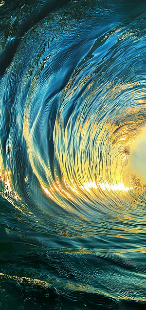 Water, fi, over, sunset, wave, phone, Waves 2019, HD phone wallpaper