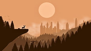 Vector Forest, HD wallpaper