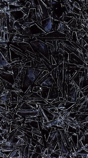 Shatter 6K, The, broken, crystals, dark, ice, lines, nature, pattern, pieces, phone, Black 6K, HD phone wallpaper