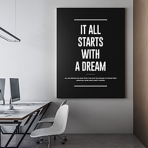 Wall Art Office Decor Canvas, It All Starts With A Dream, HD phone wallpaper