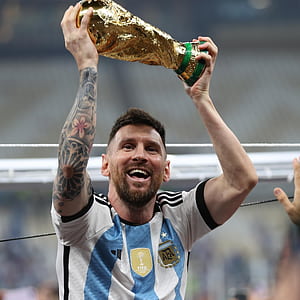 : Messi and Argentina lift World Cup after win over France. Qatar World Cup 2022 News, Messi Lifting World Cup, HD phone wallpaper