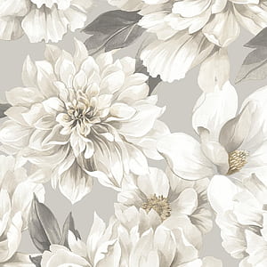 Rasch Floral Dimension Large Flowers Leaf Taupe 283777, Elegant Flowers, HD phone wallpaper