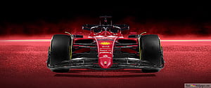 Ferrari F1 75 Formula 1 2022 New Car Front View Red Background, 3440X1440 F1, HD wallpaper