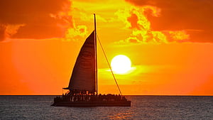 Key West Sunset Cruise. Key West Sunset Sail Trip, Boat Sunset, HD wallpaper