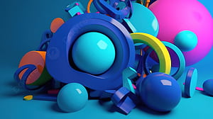 Colorful Objects And 3D Objects, HD wallpaper