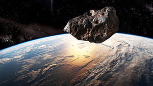 Meteorites that reach the Earth fall from asteroid butts, Asteroid Approaching Earth, HD wallpaper