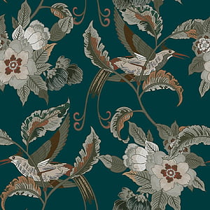 Beautiful Birds in Bottle Green, HD phone wallpaper